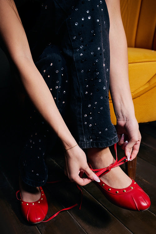 Queens Red Ballerinas Flats