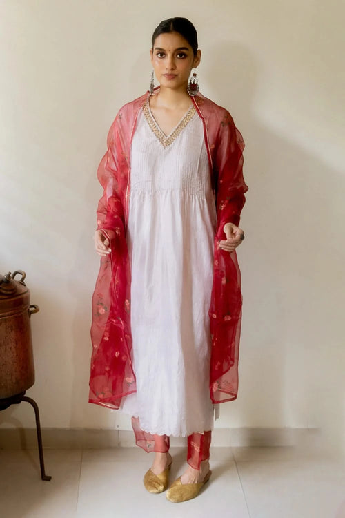 Rouge Silk Kurta Set