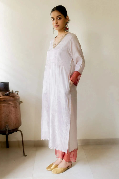 Rouge Silk Kurta Set