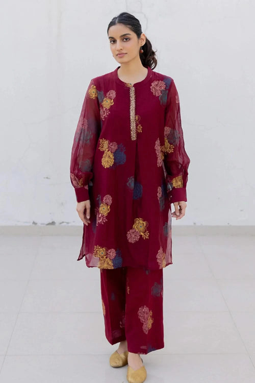 Maroon Kurta Set