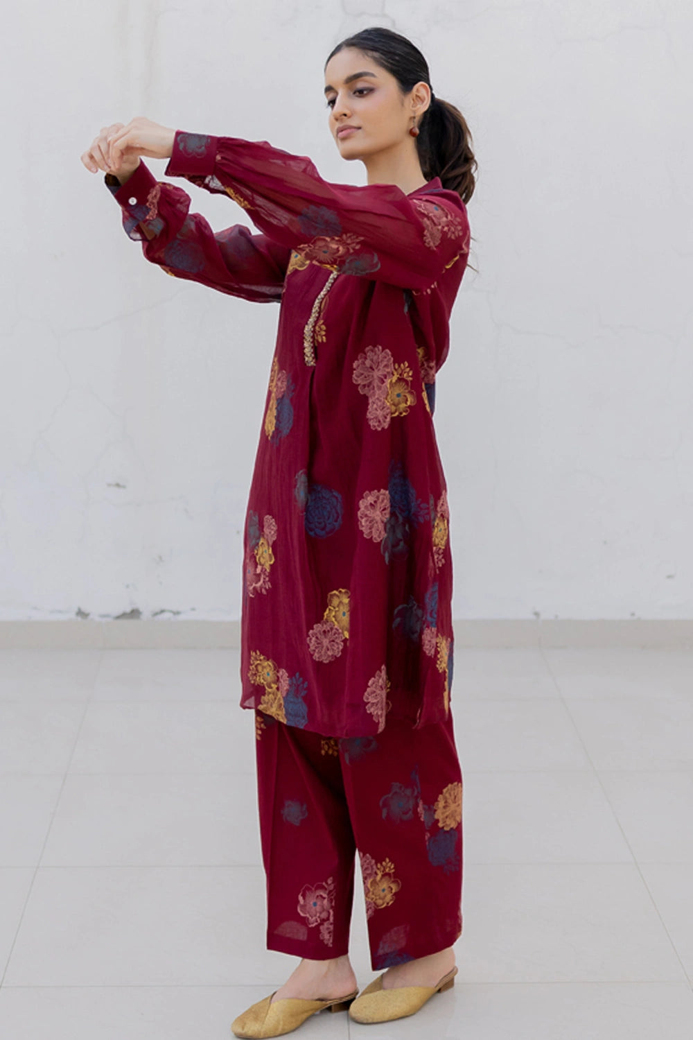 Maroon Kurta Set