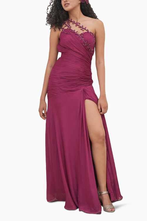 Berries In Wood Maxi Dress