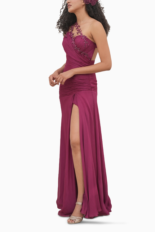 Berries In Wood Maxi Dress