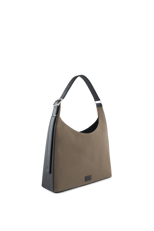 Danny Canvas Cacao Black Large Flatiron Bag