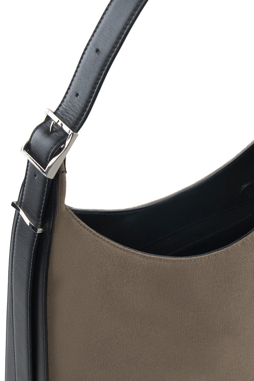Danny Canvas Cacao Black Large Flatiron Bag