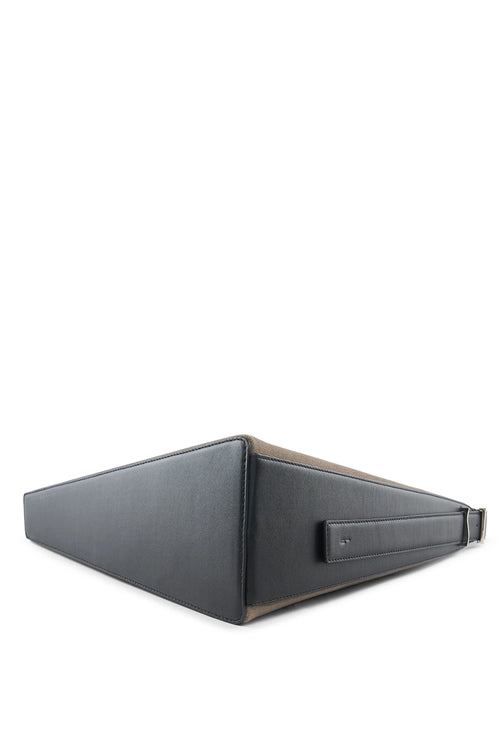 Danny Canvas Cacao Black Large Flatiron Bag