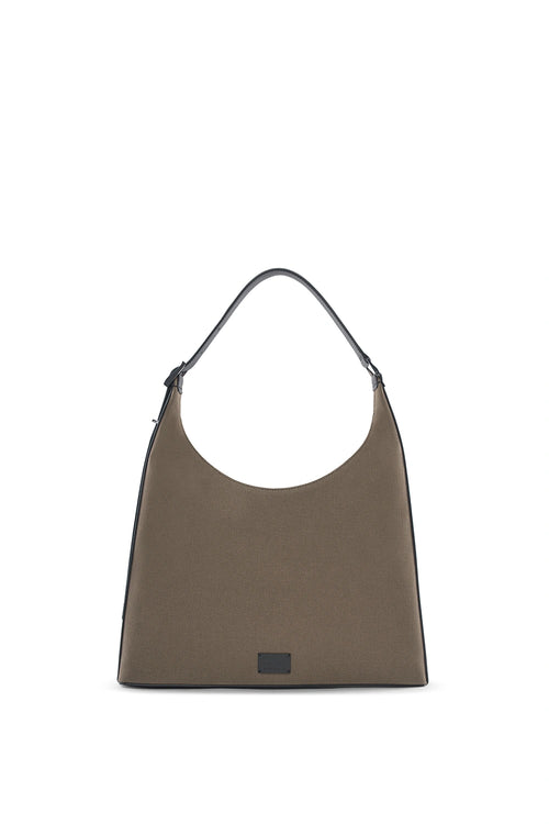 Danny Canvas Sand Black Large Flatiron Bag