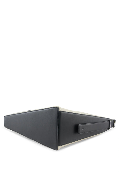 Danny Canvas Sand Black Large Flatiron Bag