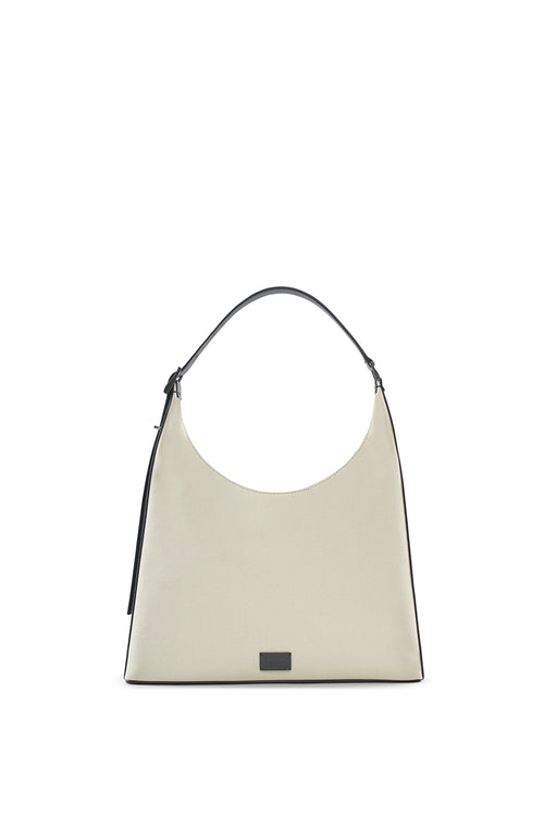 Danny Canvas Sand Black Large Flatiron Bag