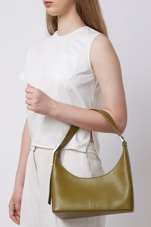 Danny Flatiron Pebble Olive Bag