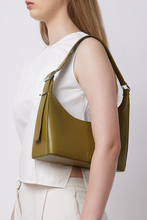 Danny Flatiron Pebble Olive Bag