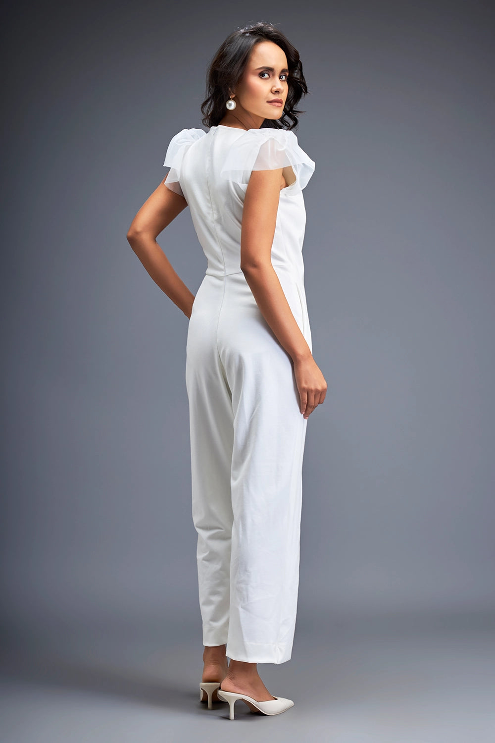 White Jumpsuit With Belt