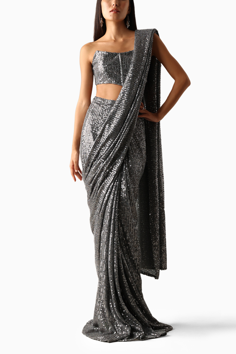 Dark Grey Erna Sari with Corset Blouse