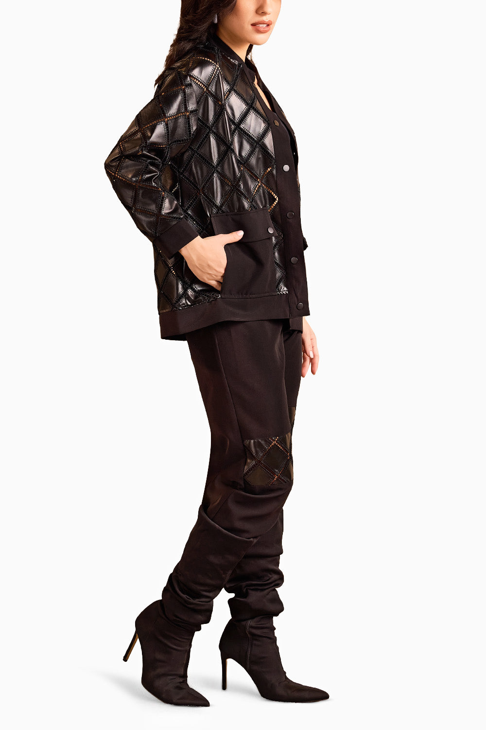 All-Black Bomber Co-Ord Set