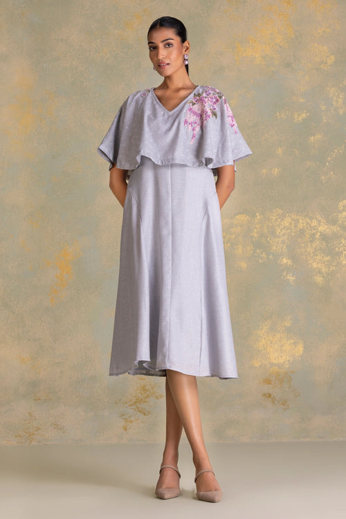 Delfina Cape Smoke Dress