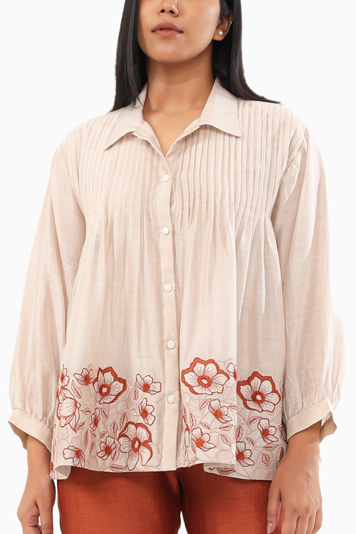 Zinnia Off white and Rust Shirt