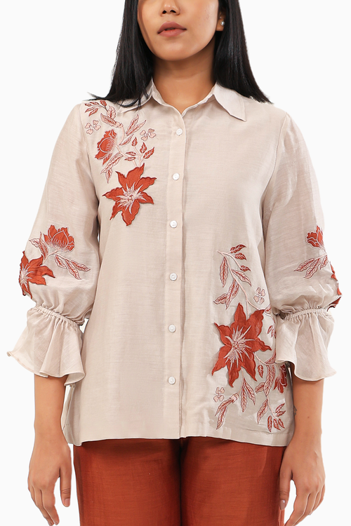 Jasmine Rust and Off White Shirt