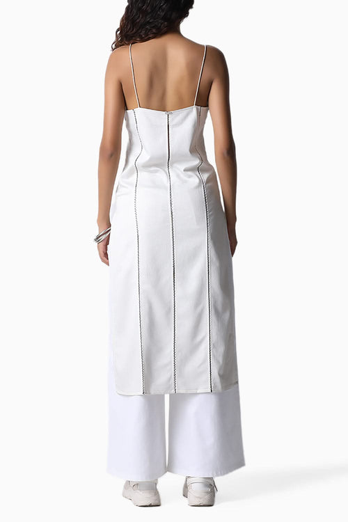 Jaali White Slip Dress