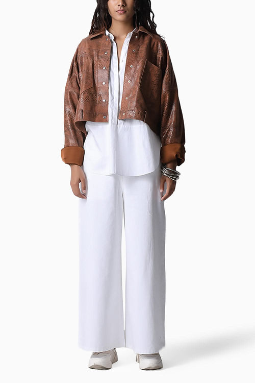 Cropped Leather Jacket