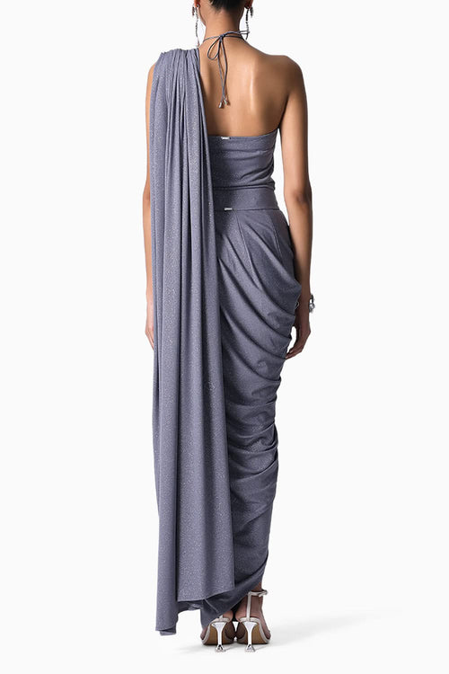 A Line Halter Top with Star Sari