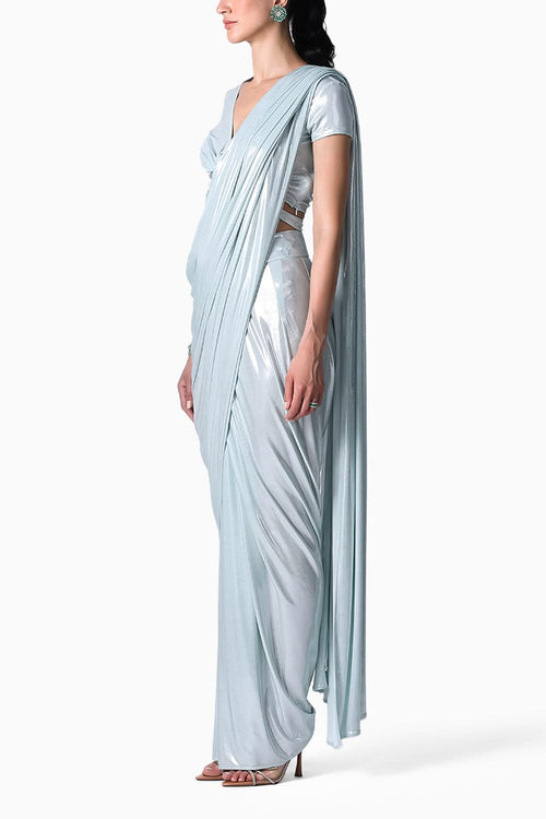 Liquid Top with Waterfall Sari