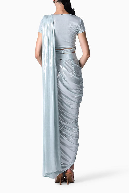 Liquid Top with Waterfall Sari