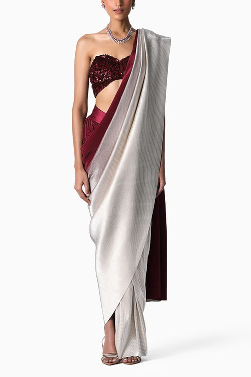 Corset Bustier with Midnight  Sari