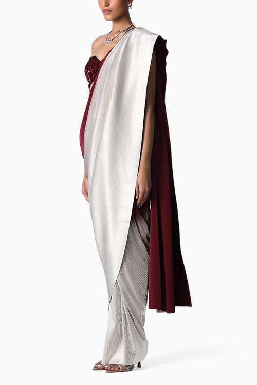 Corset Bustier with Midnight  Sari