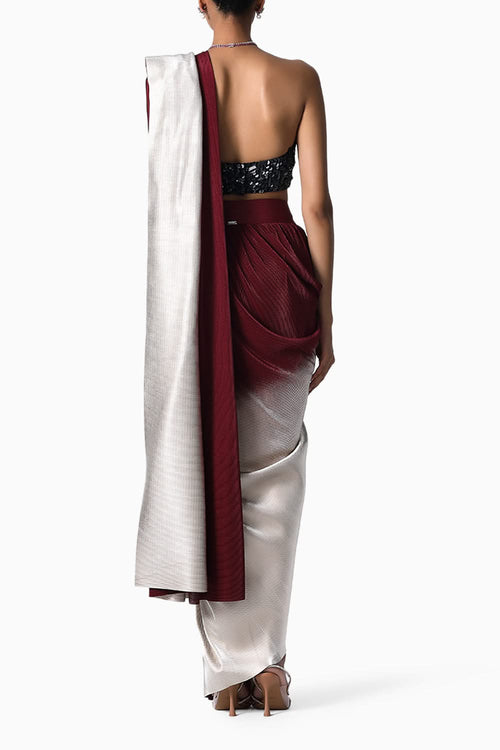 Corset Bustier with Midnight  Sari