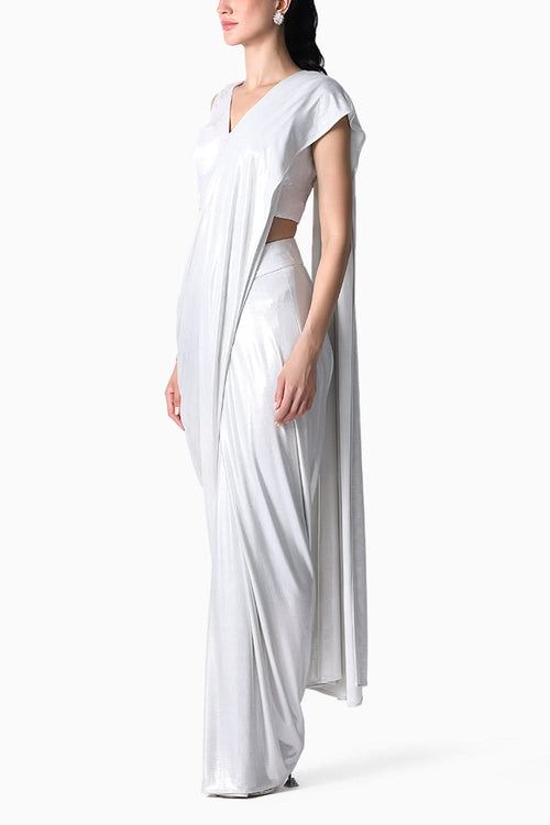 APS Blouse with Waterfall Sari