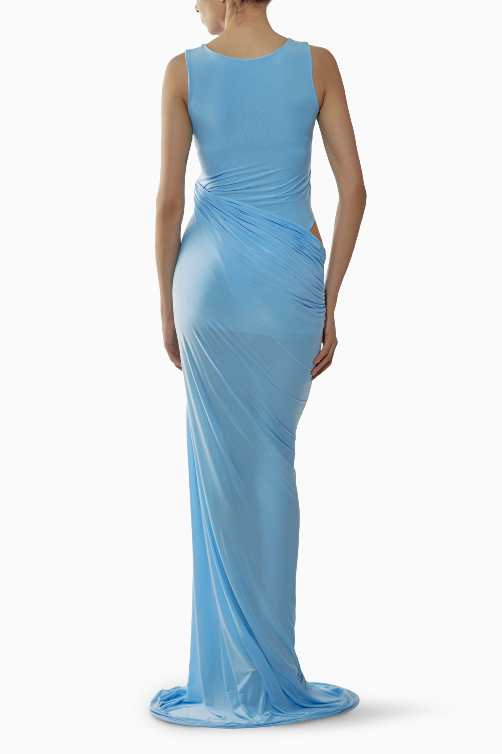 Blue Malai Lycra Bodysuit Dress