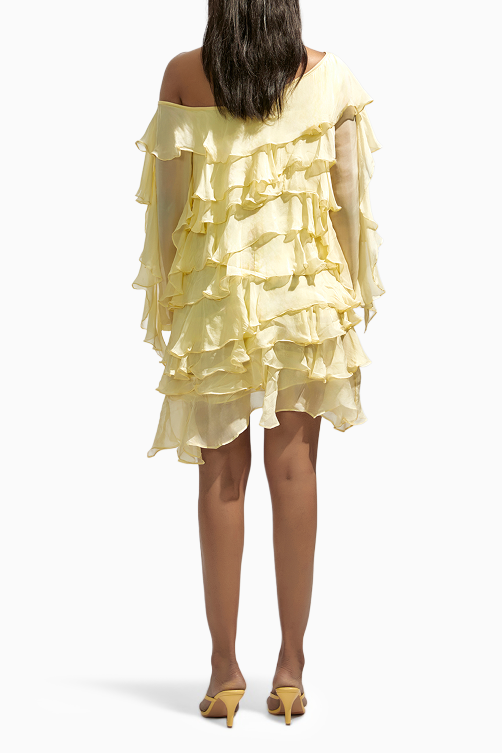 Annalise Butter Yellow Ruffle Dress