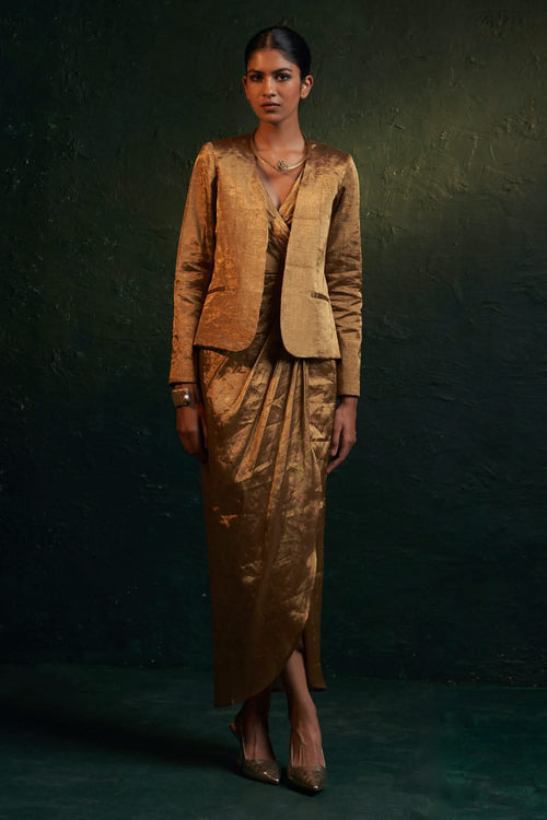 Midas Gold Tissue Dress & Jacket