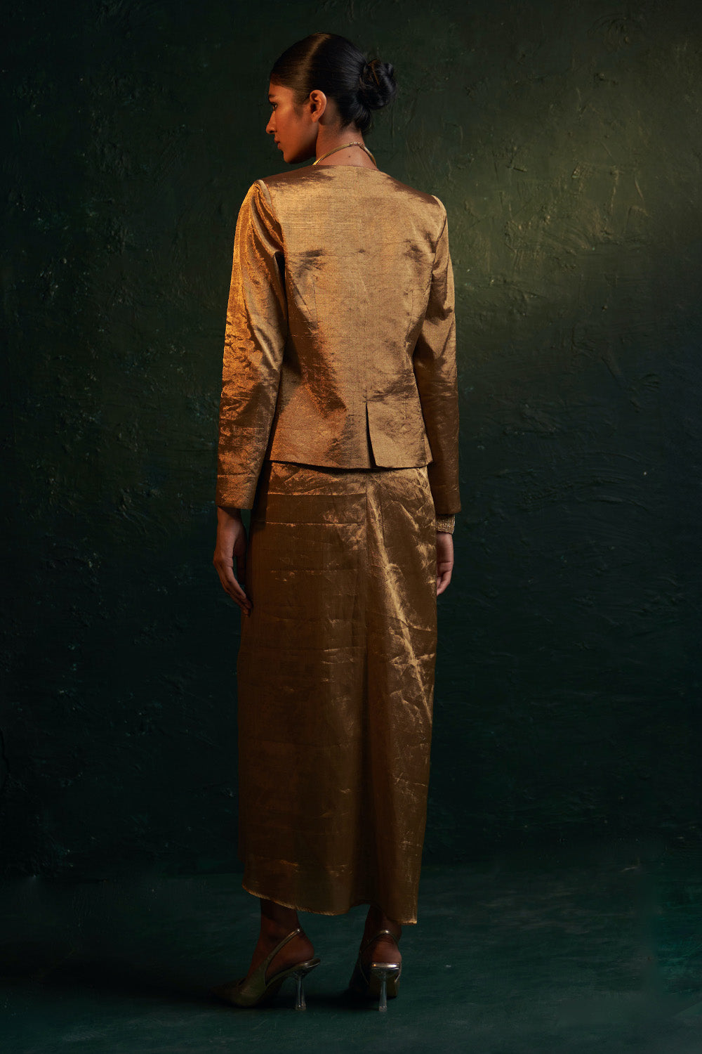 Midas Gold Tissue Dress & Jacket