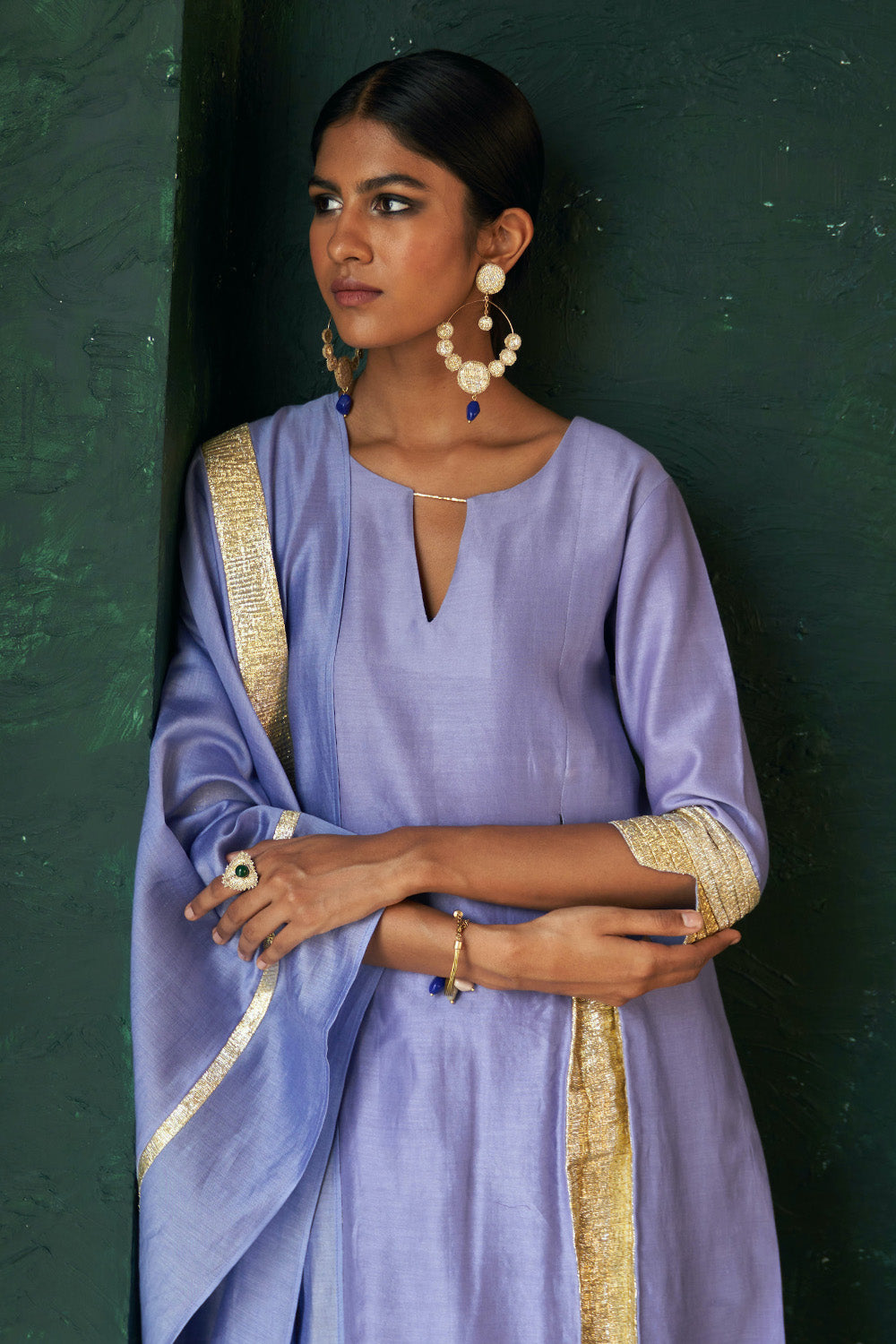 Midas Lavender Chanderi Kurta