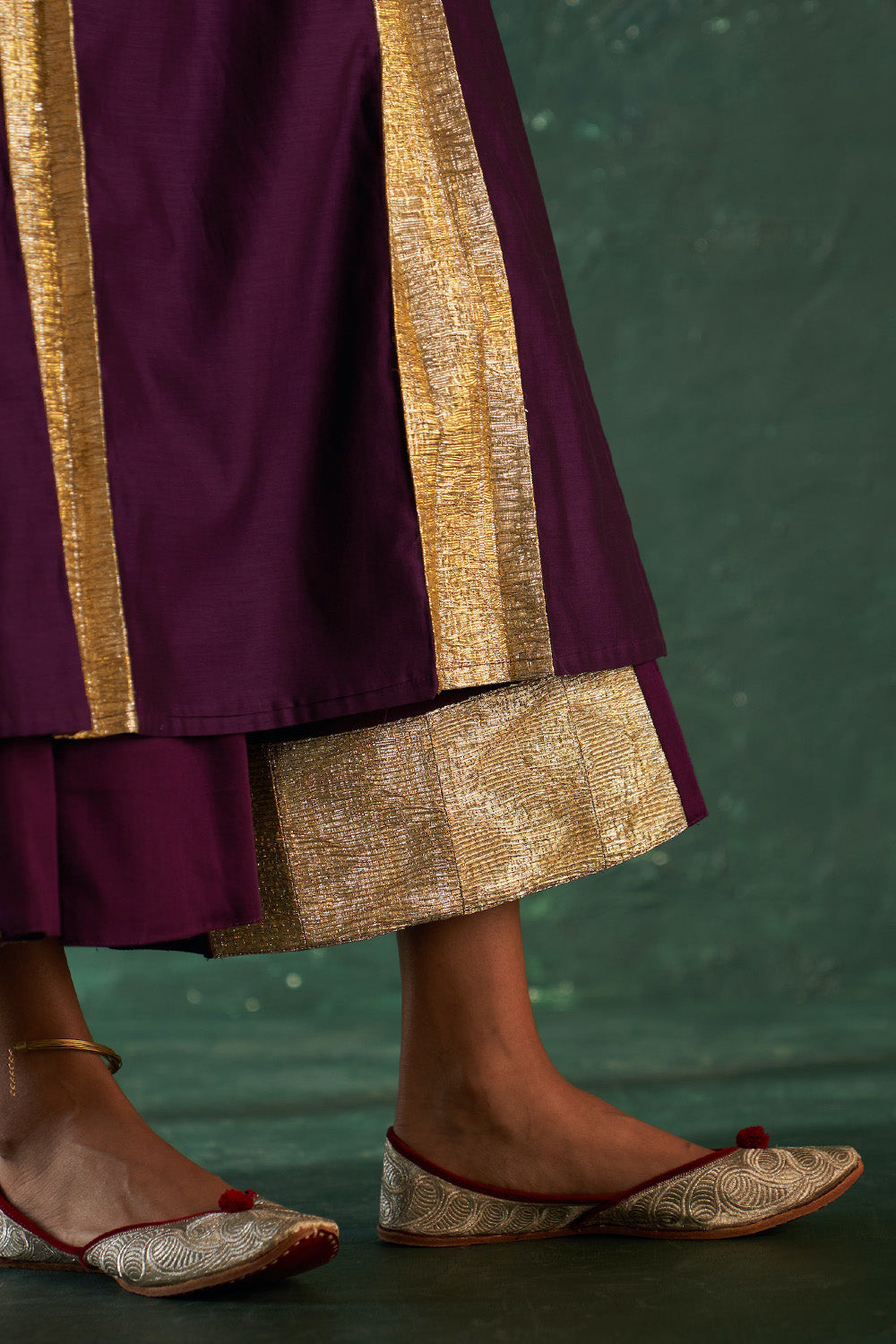 Midas Purple Chanderi Kurta Set