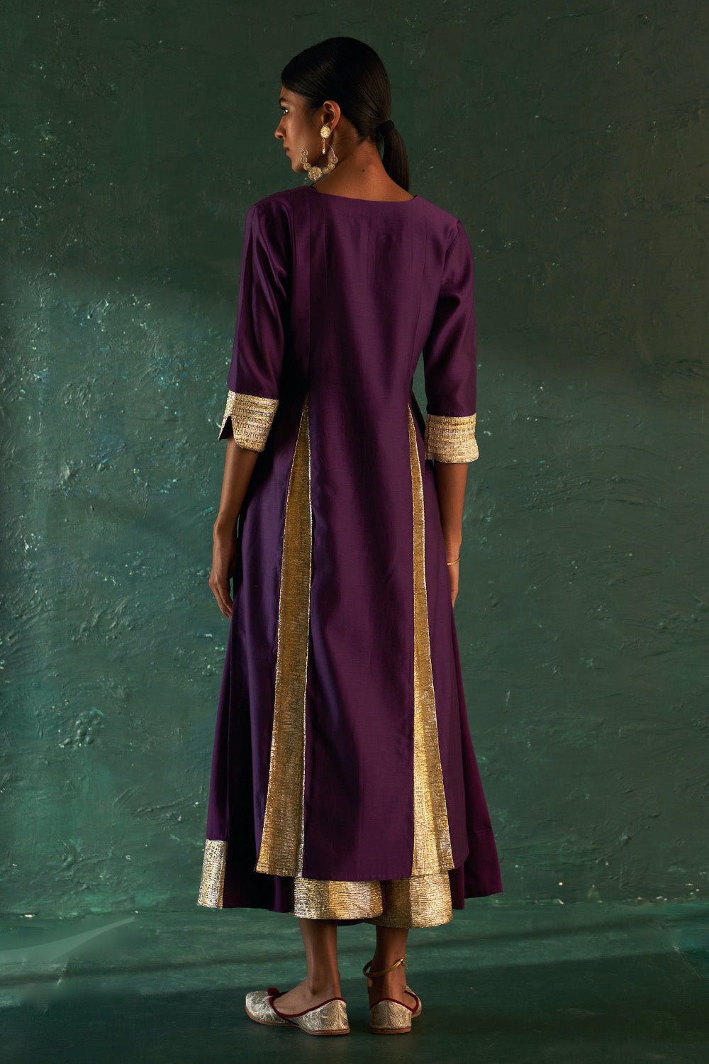 Midas Purple Chanderi Kurta Set