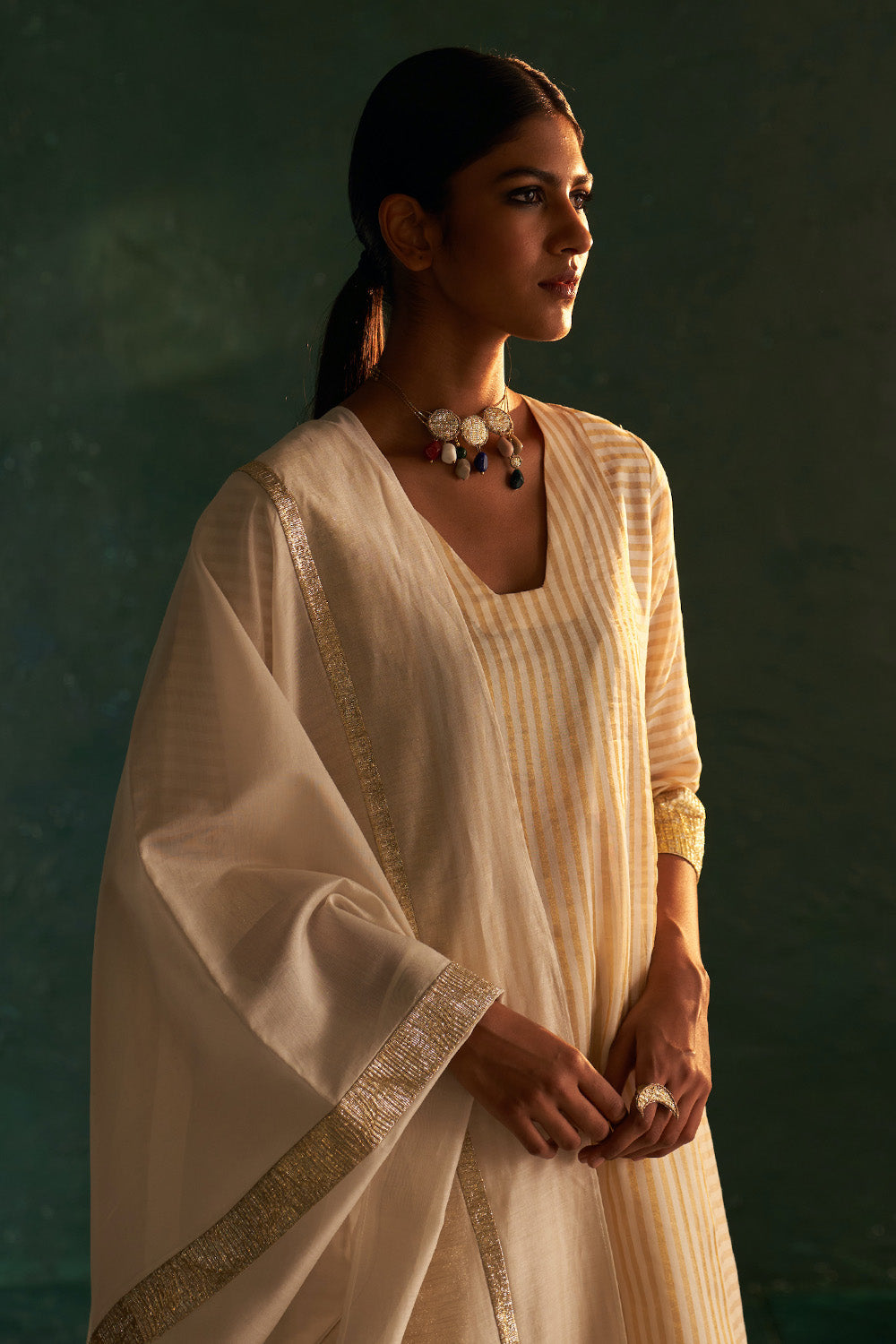 Midas Ivory Stripe Kurta