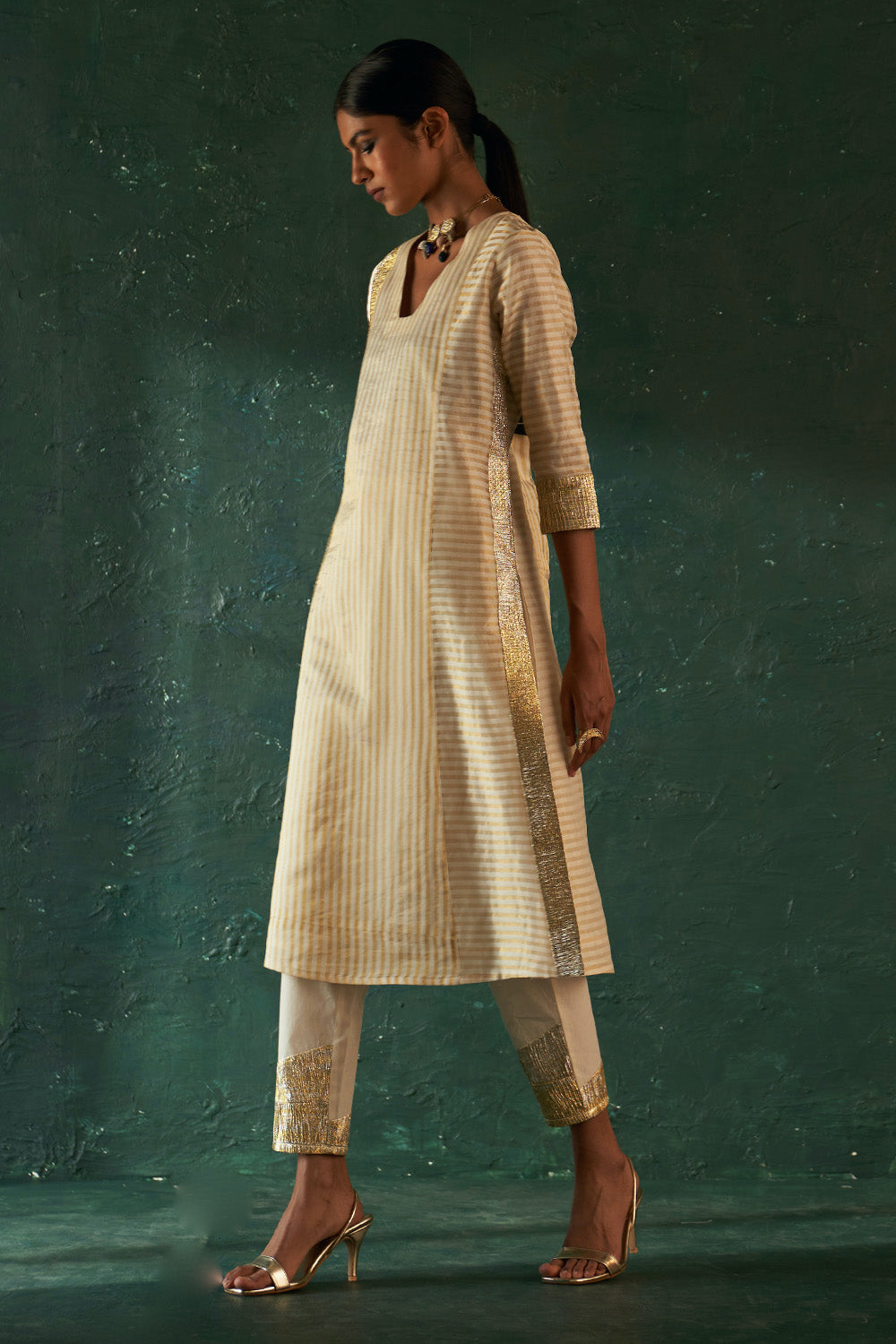 Midas Ivory Stripe Kurta