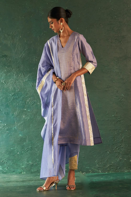 Midas Lavender Stripes Kurta
