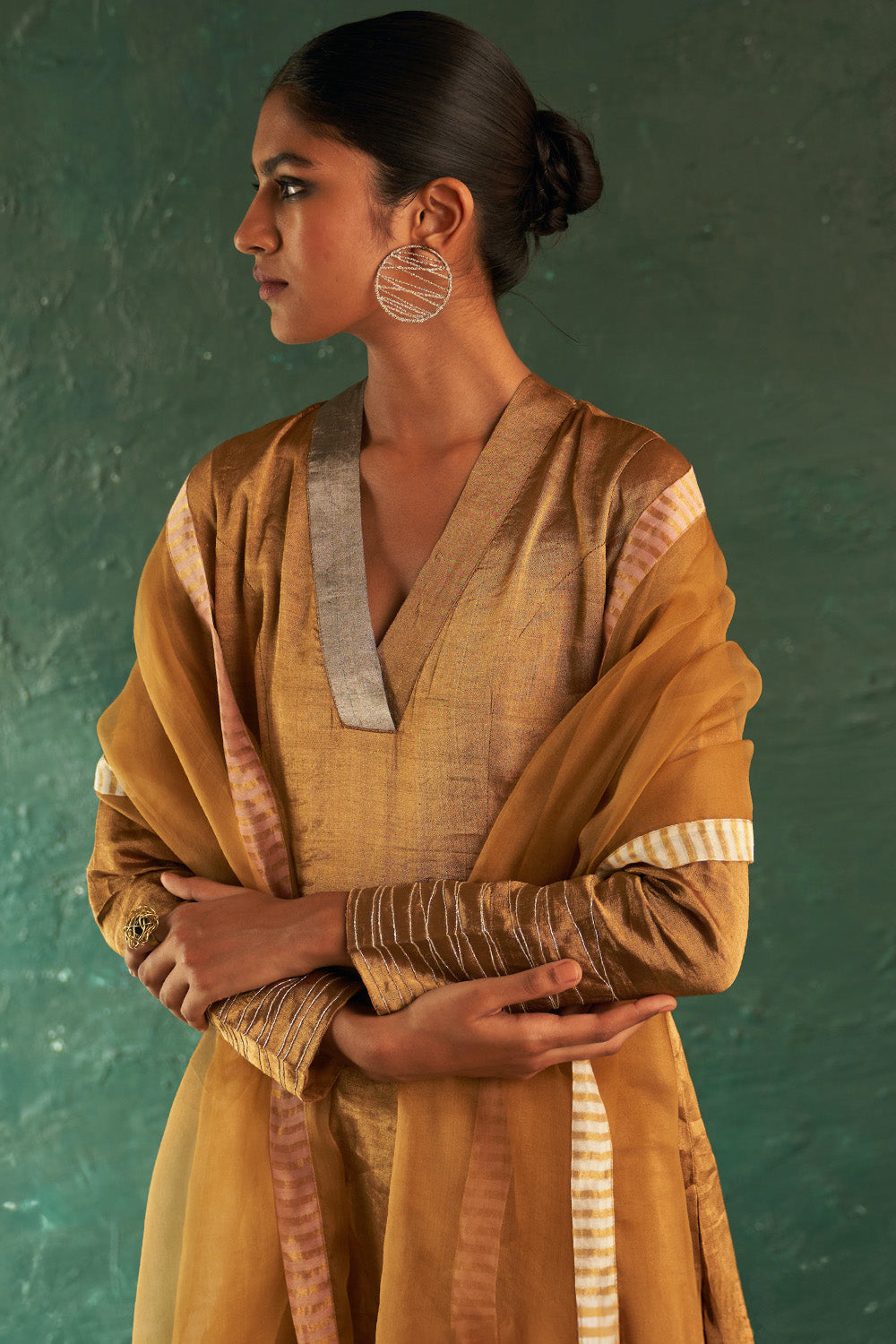 Midas Gold Tissue Kurta Set