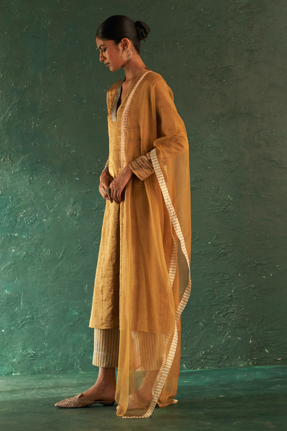 Midas Gold Tissue Kurta Set