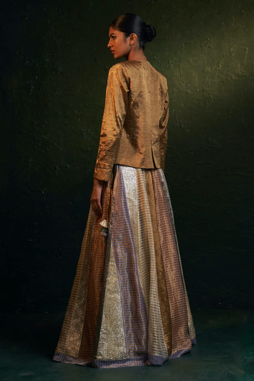 Midas Tissue Lehenga Set with Blazer