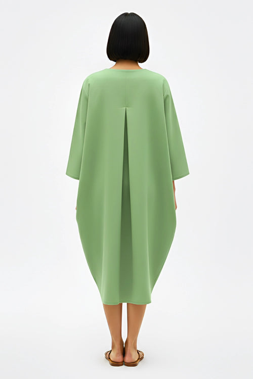 Asparagus Green-Tuscan Red Midi Dress