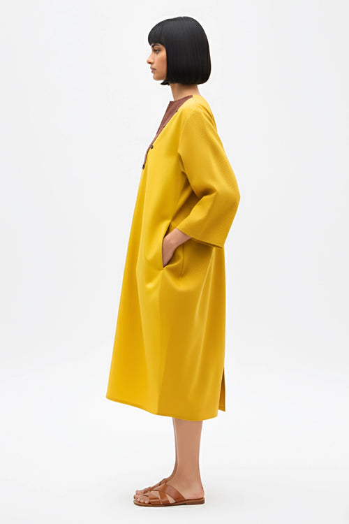 Mango Yellow-Tuscan Red Midi Dress
