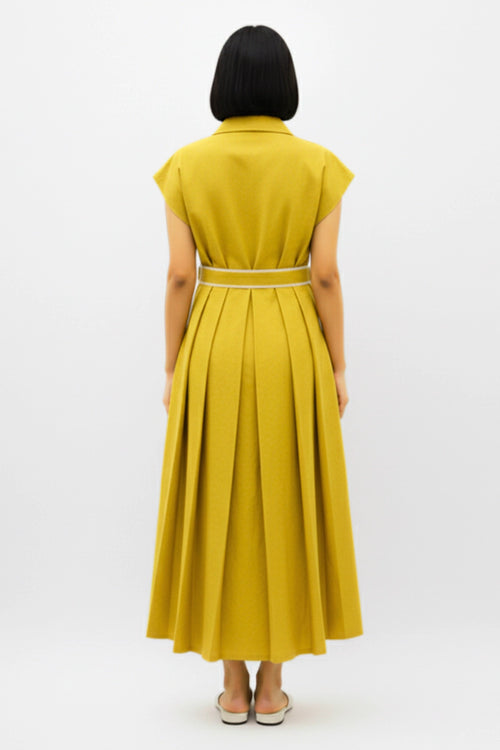 Mango Yellow-Ivory Skater Dress