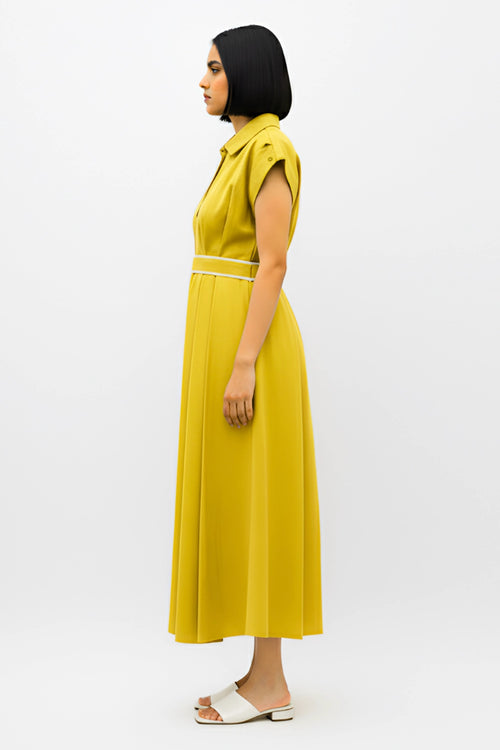 Mango Yellow-Ivory Skater Dress