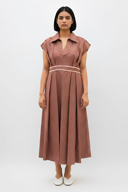 Tuscan Red-Ivory Skater Dress
