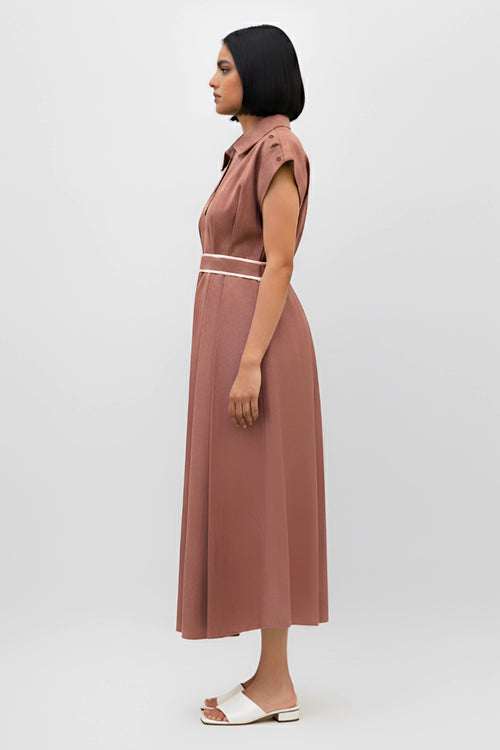 Tuscan Red-Ivory Skater Dress