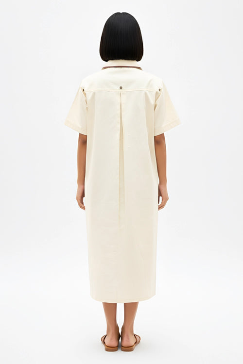 Ivory-Tuscan Red Shirt Dress
